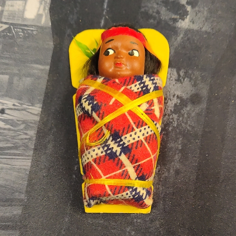 Skookum Papoose Baby Doll On Card Signed MK